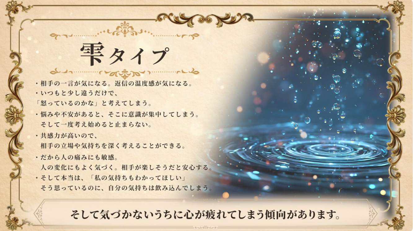雫タイプを解説する実際の講義スライド