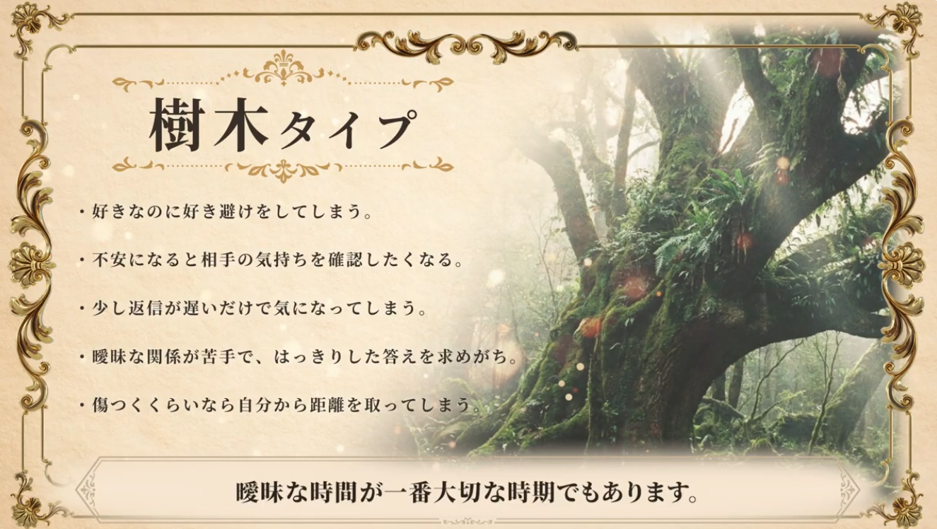 樹木タイプを解説する実際の講義スライド